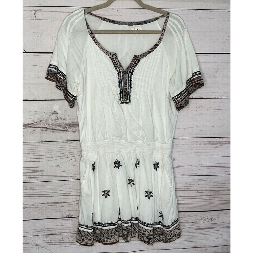 Free People Meet Me in Marfa Embroidered Pintuck Mini Dress Women S India Cotton